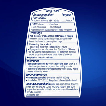 TUMS, TAB CHEW X-STRNTH 750 SMOOTHIES ASTD FRUIT (60/BT)