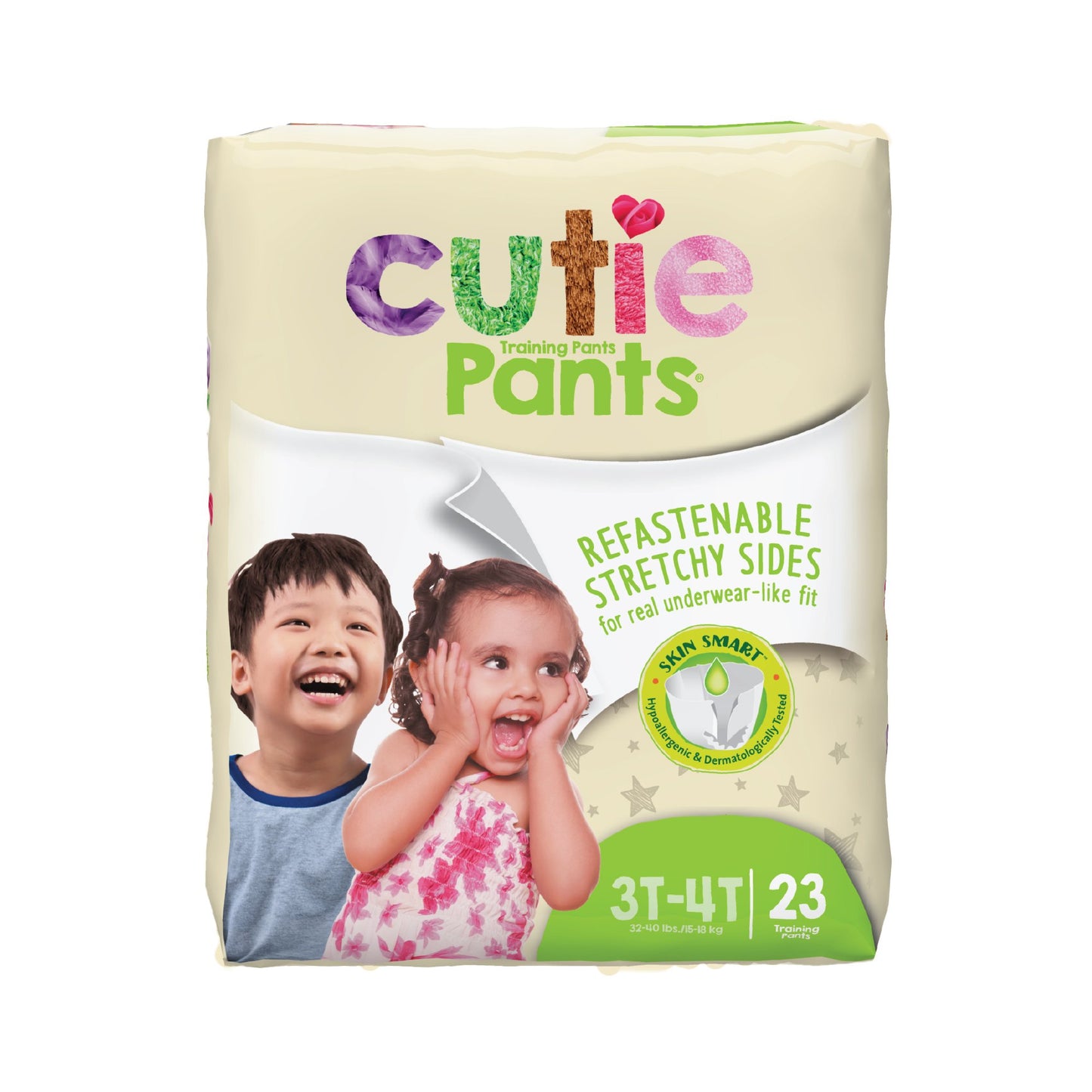 DIAPER, INCONT CUTIE PANTS LG 3-4T (23/PK 4PK/CS)