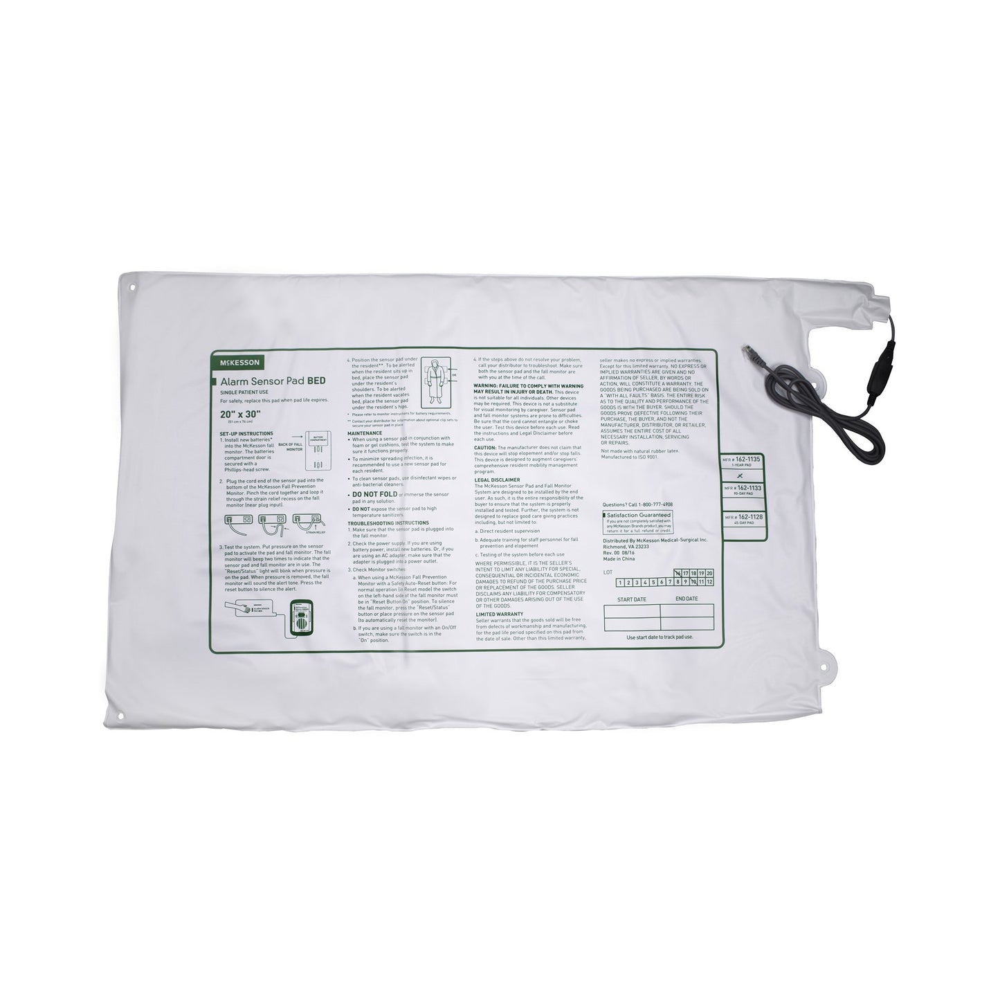 PAD, PRESSURE BED TIMED 20"X30" (20/CS)