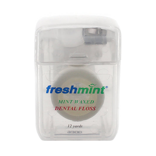 FLOSS, DENTAL WAXED MINT 12YDS(12/PK 12PK/CS)