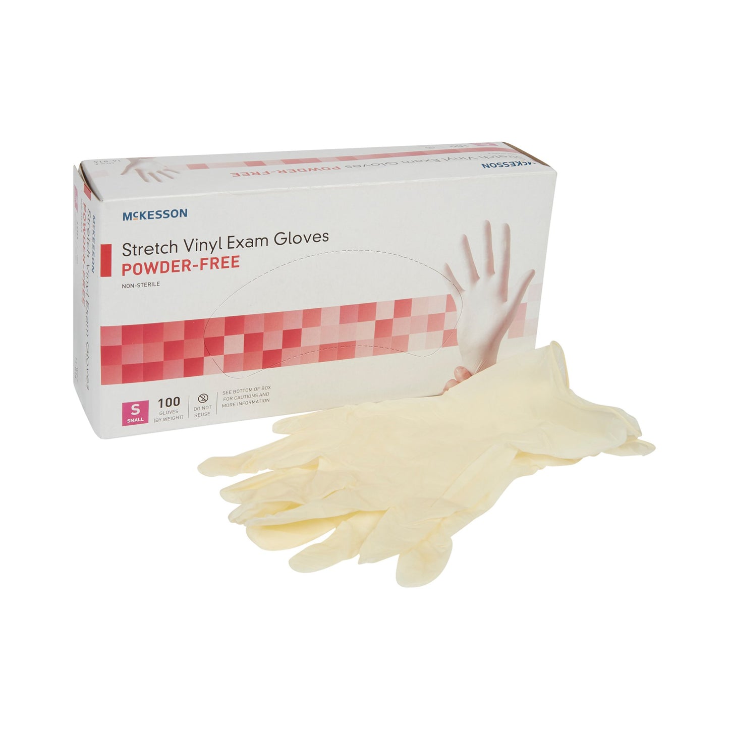 GLOVE, EXAM VNYLSTRCH SM N/S (100/BX 10BX/CS)