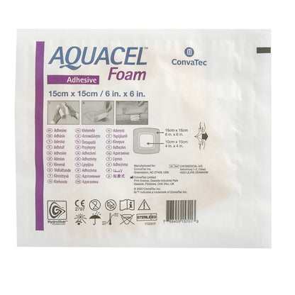 DRESSING, AQUACEL FOAM ADH 6"X6" (10EA/BX)
