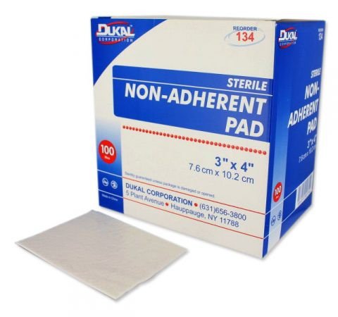 PAD, NON ADHERENT STR 3X4 (100/BX)