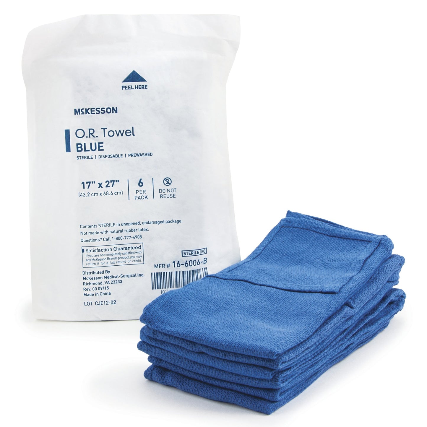 TOWEL, OR STR BLU DISP (6/PK 12PK/CS)