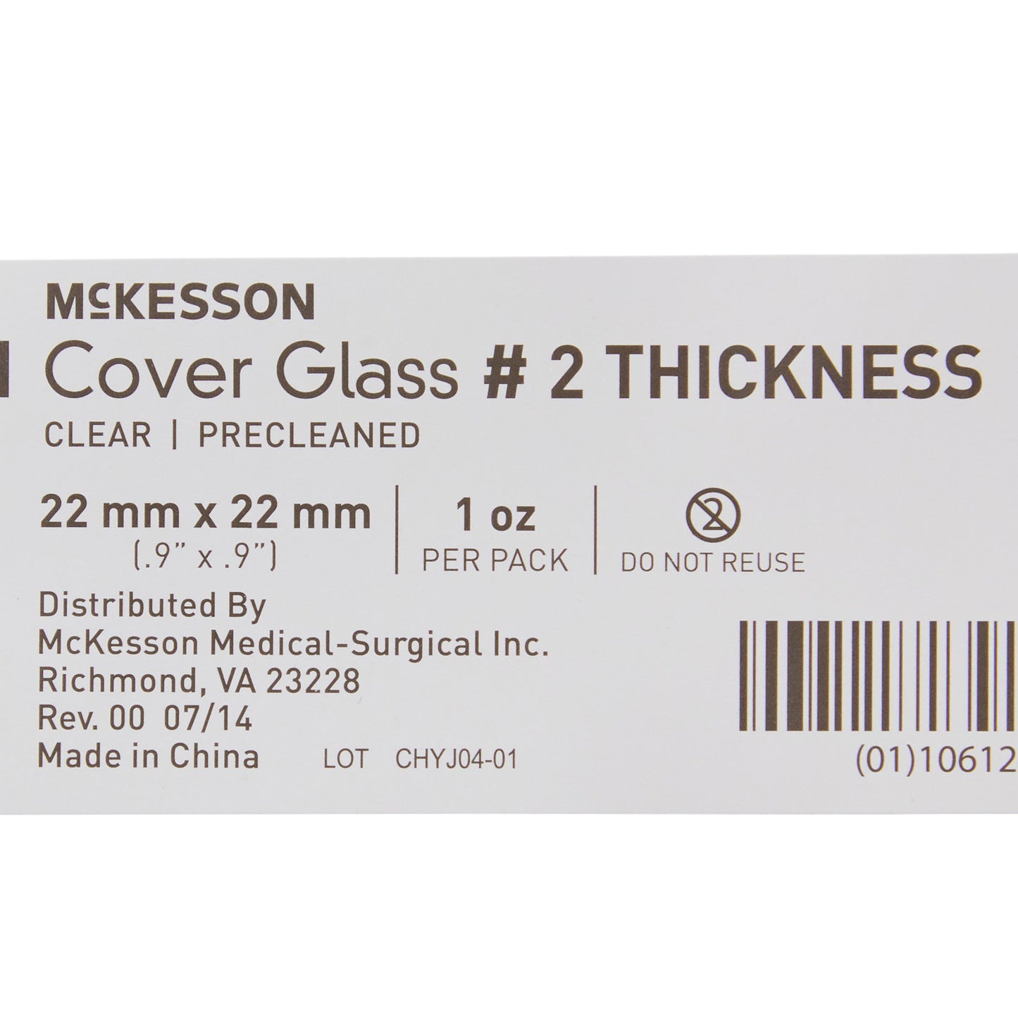 COVER GLASS, #2 22"X22" LF (1OZ/PK 10PK/BX)