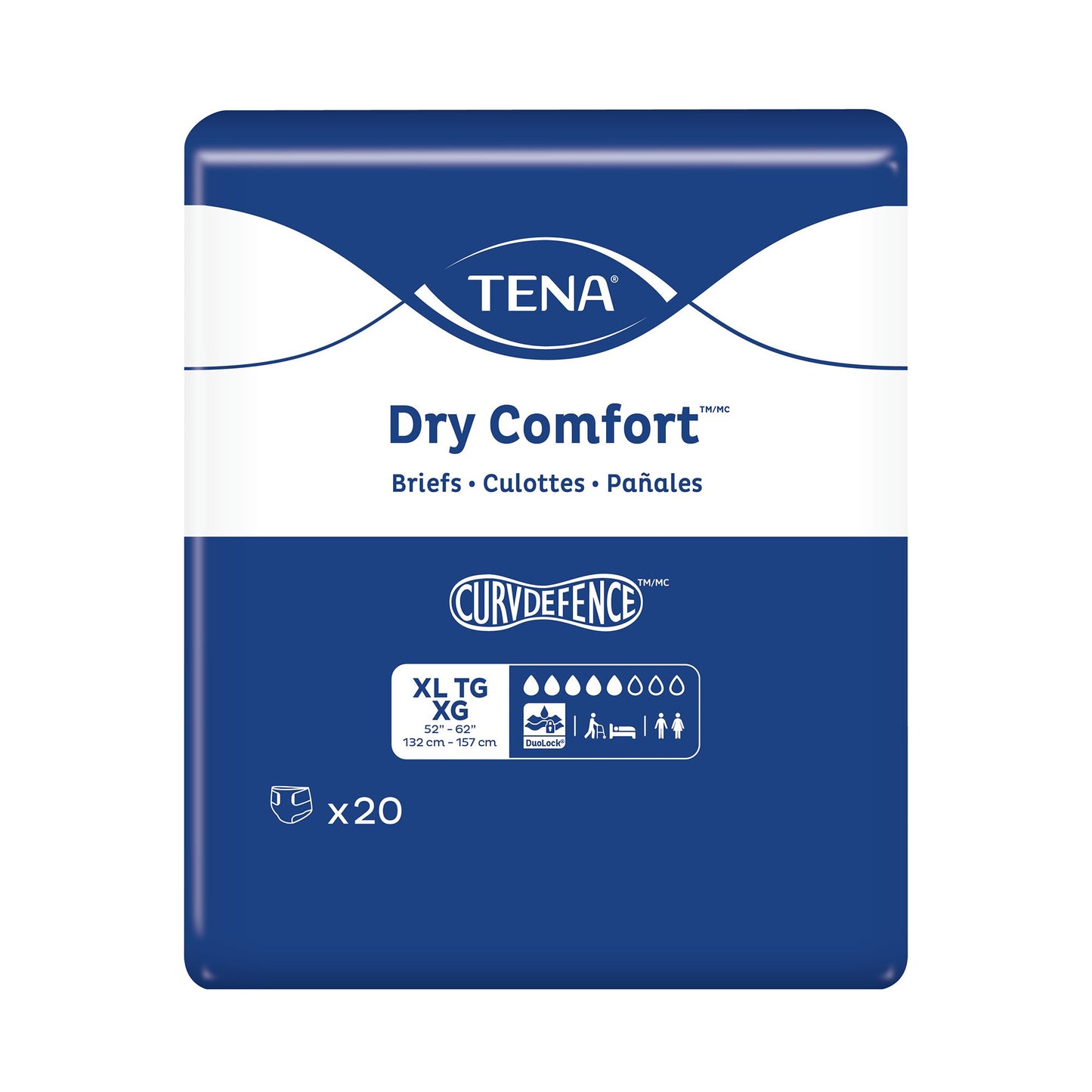 BRIEF, INCONT TENA DRY COMFORTXLG (20/PK 4PK/CS)