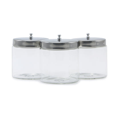 JAR, SUNDRY UNLABELED 4"X4" W/SS LID (1/EA 6/BX) MGM63