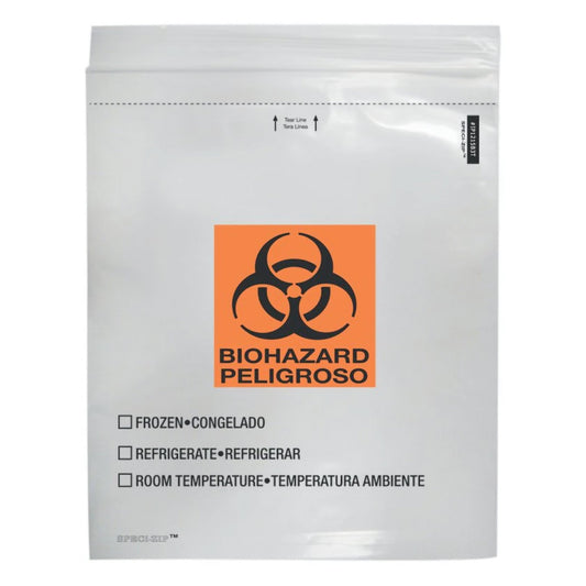 BAG, BIO SPCMN 3TEMP ZIP PCKT CLR 2ML (50/PK 5PK/CS)
