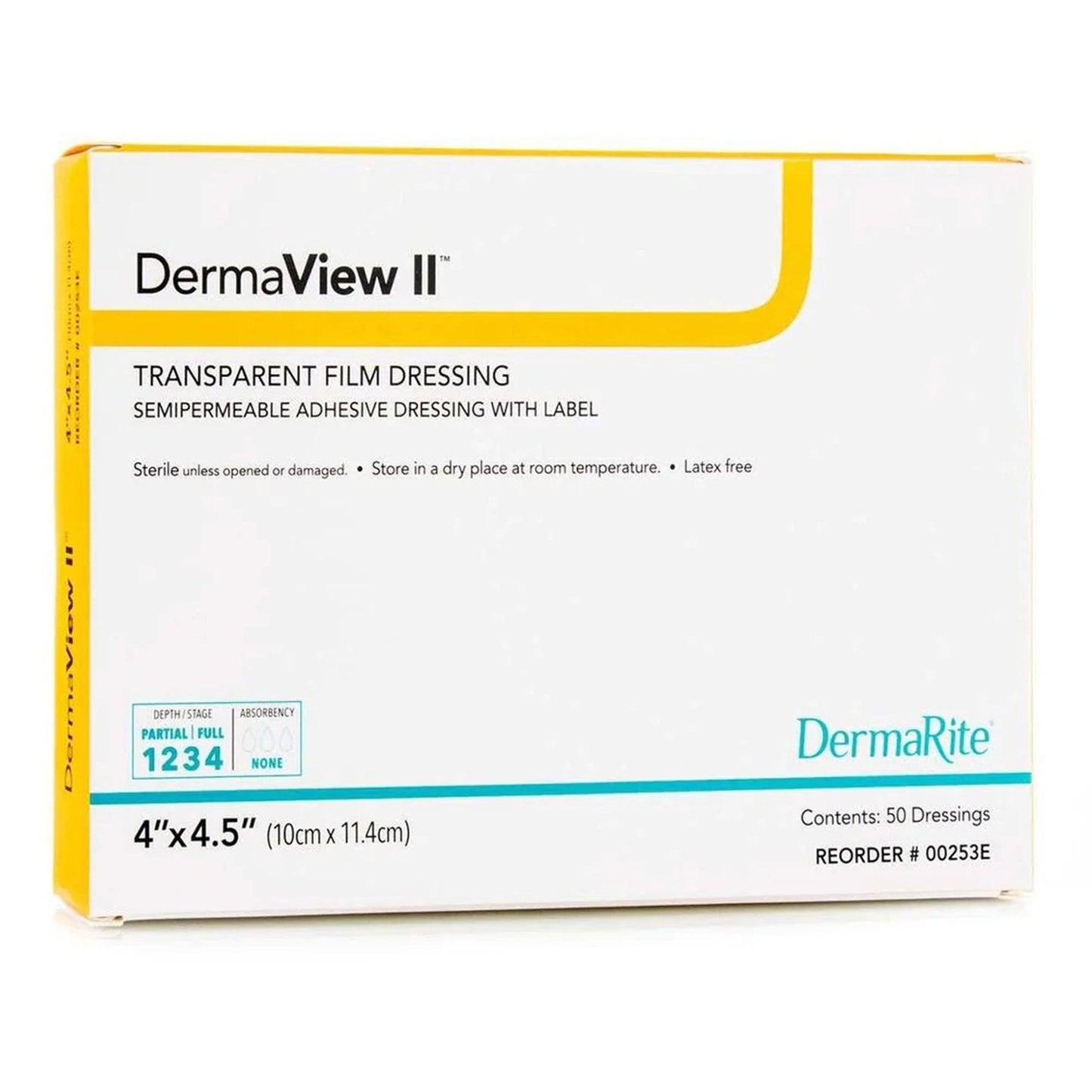 DRESSING, DERMAVIEW II 4"X5" (50/BX)