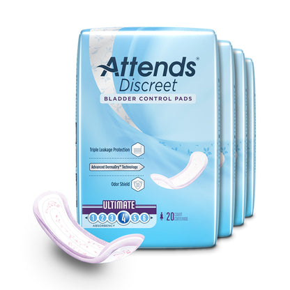 PAD, BLADDER CNTRL ULTIMATE ATTENDS DISCREET (20/BG 10BG/CS)