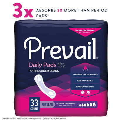PAD, INCONT PREVAIL UTIMATE ABSORBENCY (33/PK 4PK/CS)