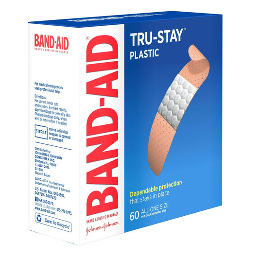 BANDAGE, ADH BAND-AID TRU-STAYPLAS 0.75"X3" (60/BX)