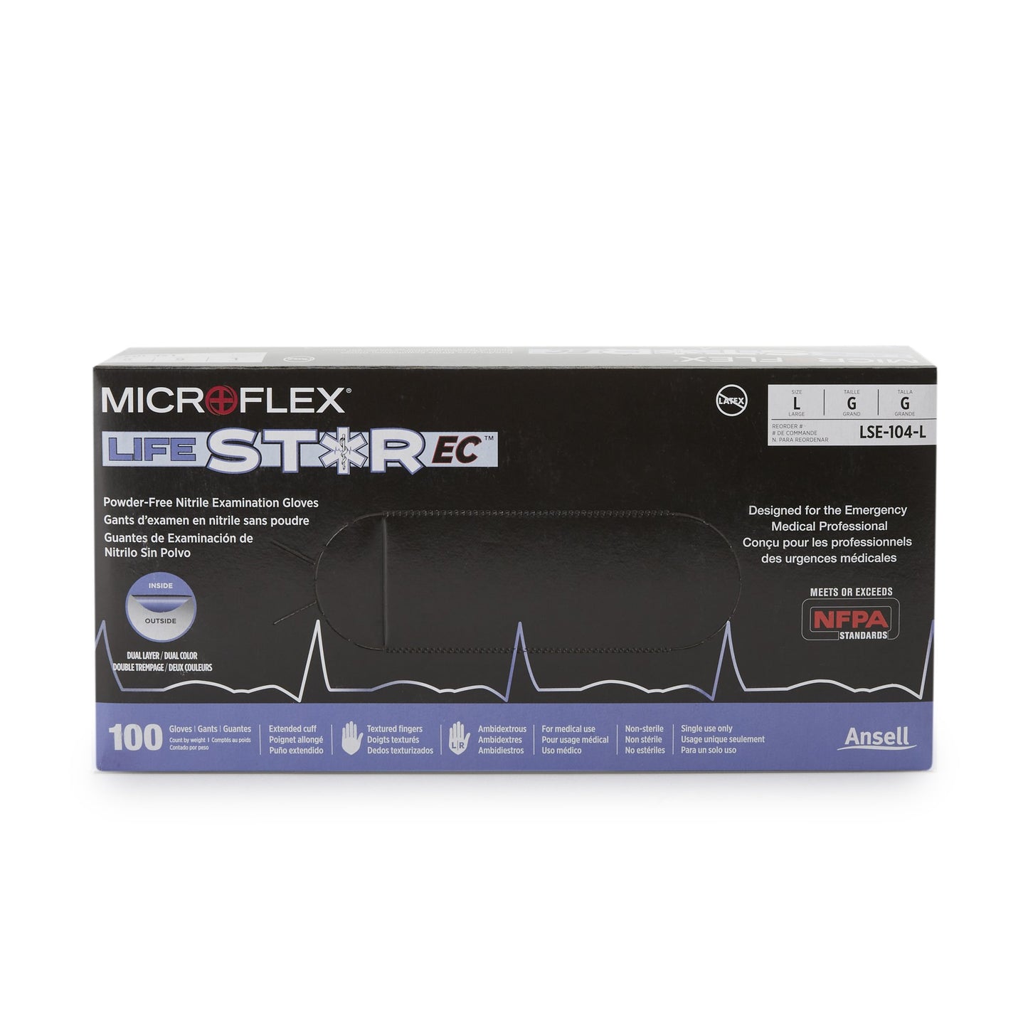 GLOVE, EXAM NTRL LG N/S EXTCF (100/BX 10BX/CS)