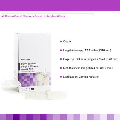 GLOVE, SURG NPRN 8.5 STR2 SMTHCHEMO (50PR/BX 4BX/CS)
