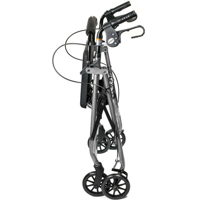 WALKER, ROLLATOR LTWT FOLDING ALUM W/6" WHLS SLVR 300LB