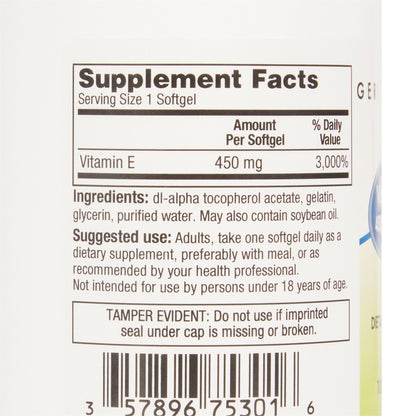 VITAMIN E, 1000IU SFT GEL (100EA/BT 12BT/CS)