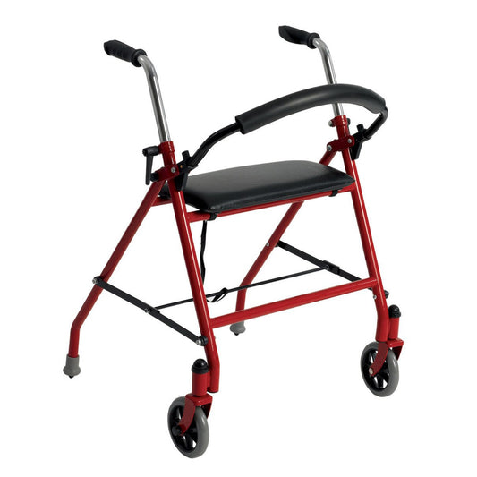 WALKER, ROLLATOR W/SEAT RED