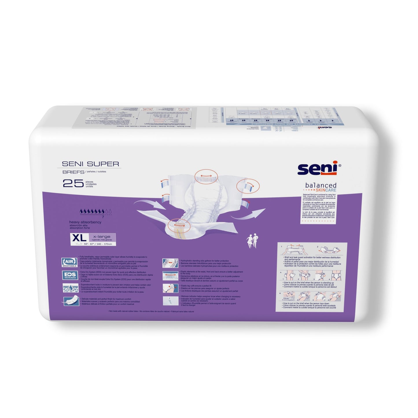 BRIEF, INCONT SENI SUPER XLG 55"-67" (25/PK 3PK/CS)