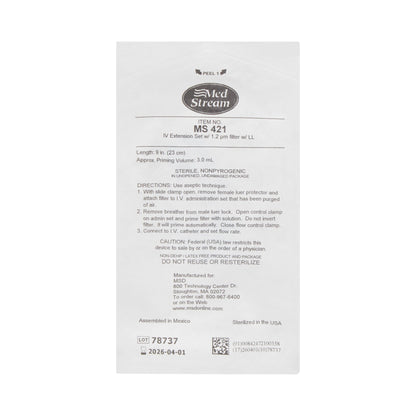 IV EXTENSION SET, STND BORE FILTER 1.2M M/F LL 9" (50/CS)