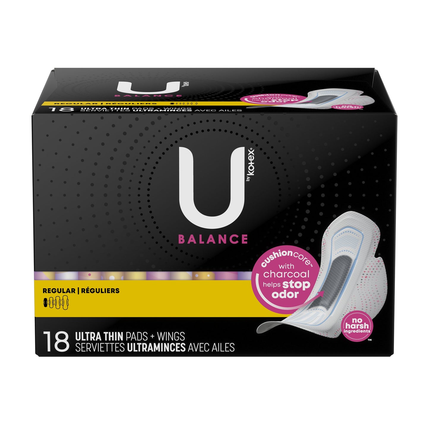 PAD, U BY KOTEX SUPER PREM ULTR THIN REG WING (18/PK 6PK/CS)