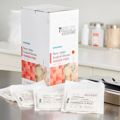 GLOVE, SURG LTX 7.5 STR2 SMTH (50PR/BX 4BX/CS)