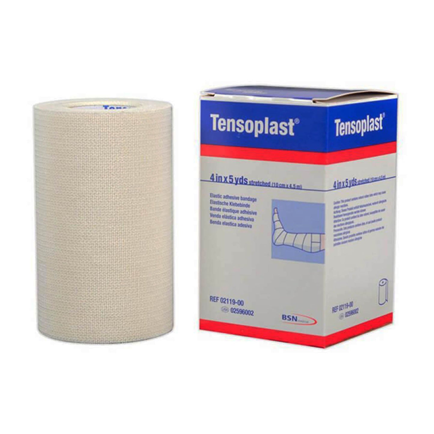 BANDAGE, ELAS ADHSV TENSOPLASTWHT 4"X5YDS (36/CS)