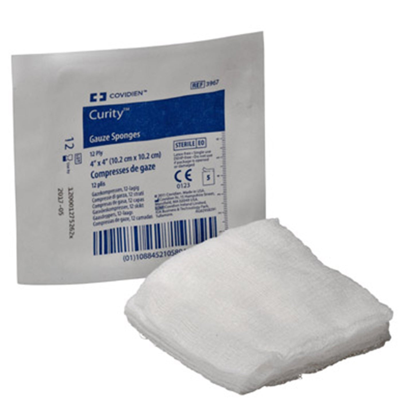 SPONGE, GAUZE STR 12PLY 4"X4" (5/PK 10PK/TR 16TR/CS)