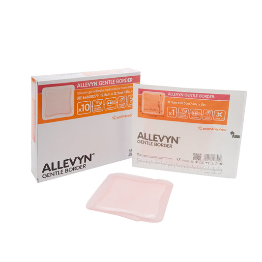 DRESSING, ALLEVYN GENTLE BRDR 5"X5" (10/BX 4BX/CS)