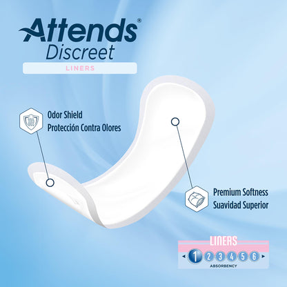 LINER, PANTY ATTENDS DISCREET ULTRA THIN (28/BG 24BG/CS)