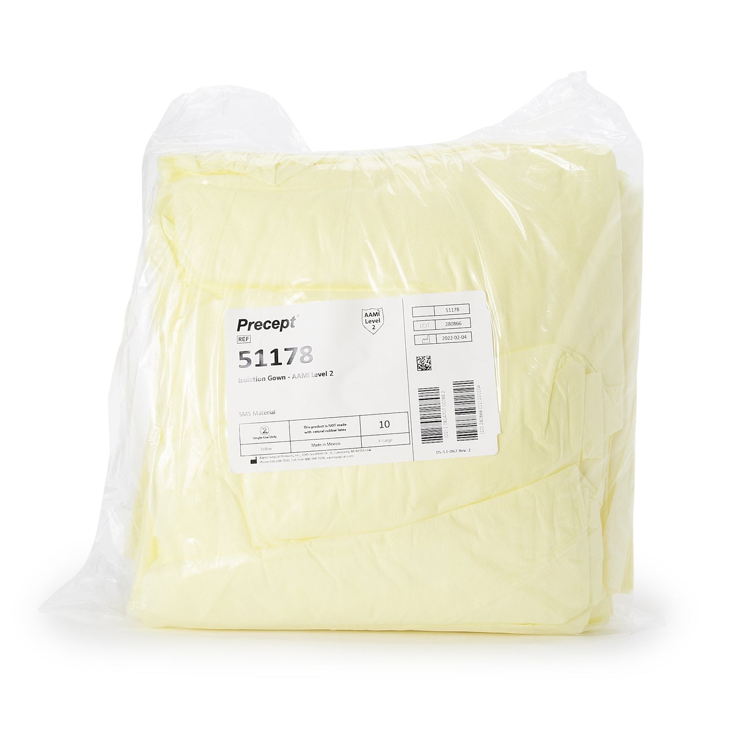 GOWN, ISO PREM YLW XLG (10/BG 10BG/CS)