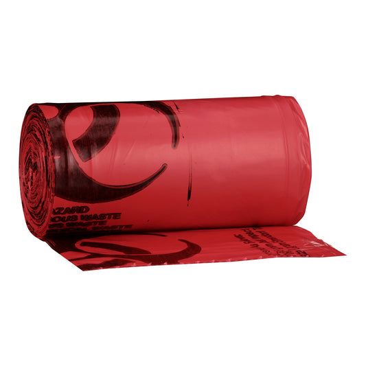 BAG, BIOHAZ SL HDPE RED STAR 24X24 1MIL (500/CS)