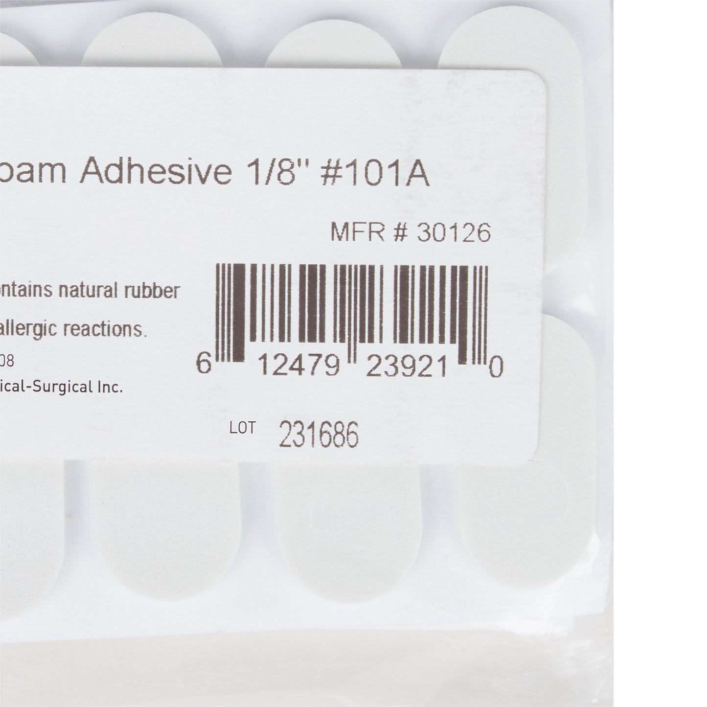 PEDI-PAD, FOAM WHT #101-A-1/8"1/8" (100/PK 10PK/CS)