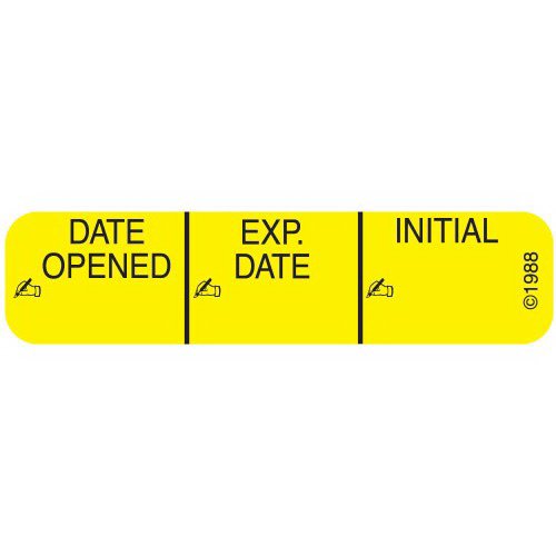 LABEL, MEDICAL EXP DATE 1 9/1 6'X3/8" YLW (1000/BX) PROFTP