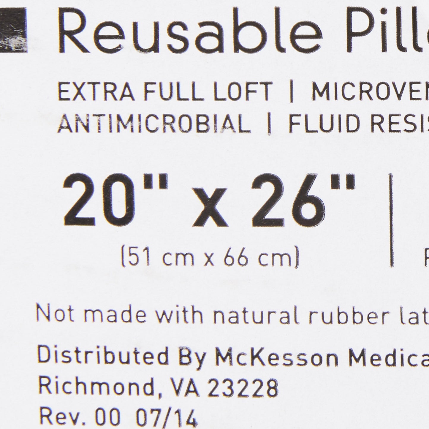 PILLOW, MICROVENT XFULL LOFT WHT 20X26 (12/CS)