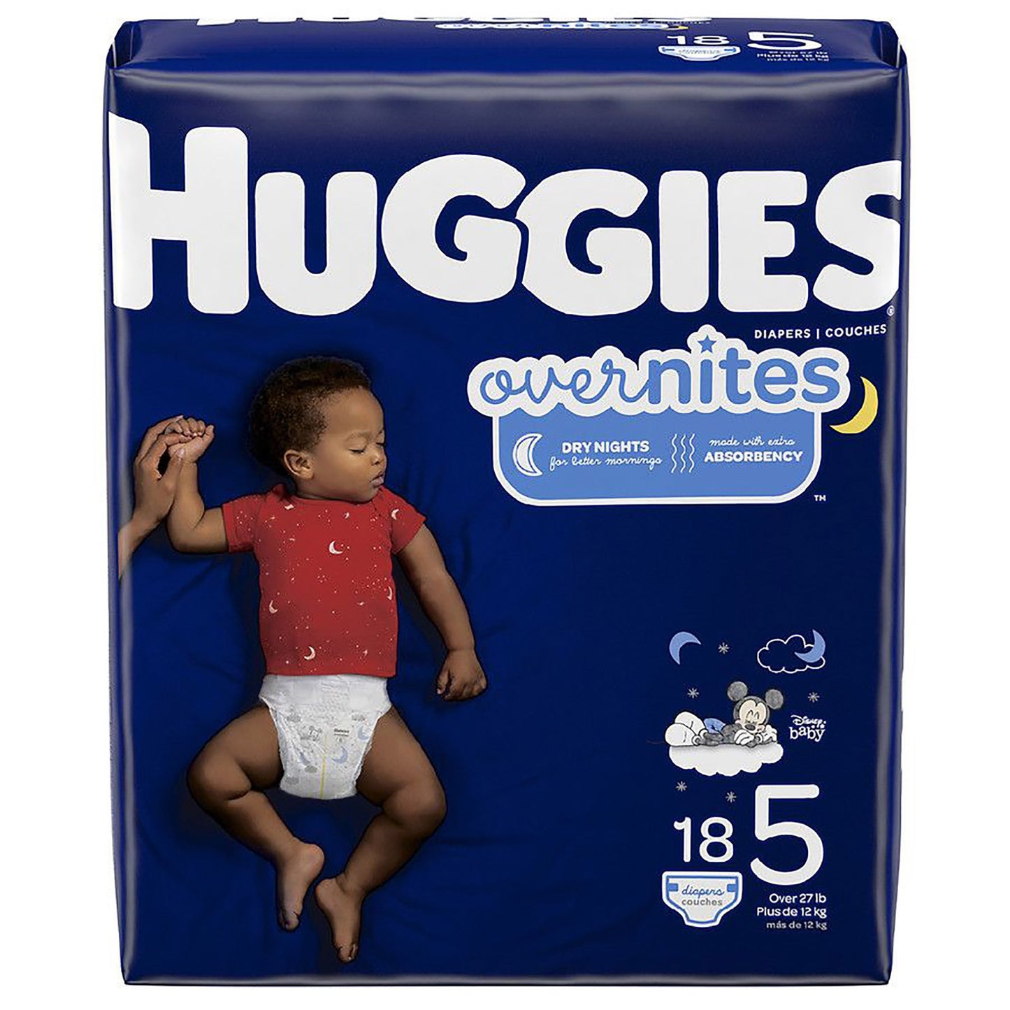 DIAPER, HUGGIES OVERNITE JUMBOSZ5 (18/PK 4PK/CS)