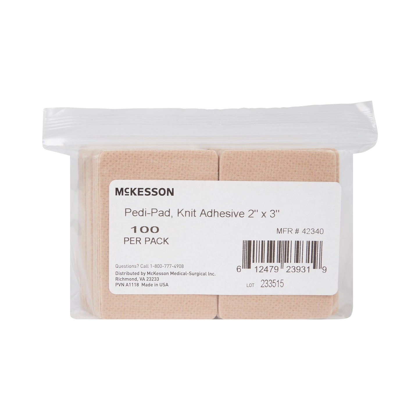 PAD, KNIT ADH 2"X3" (100EA/PK DH 2"X3" (100/PK 6PK/CS)