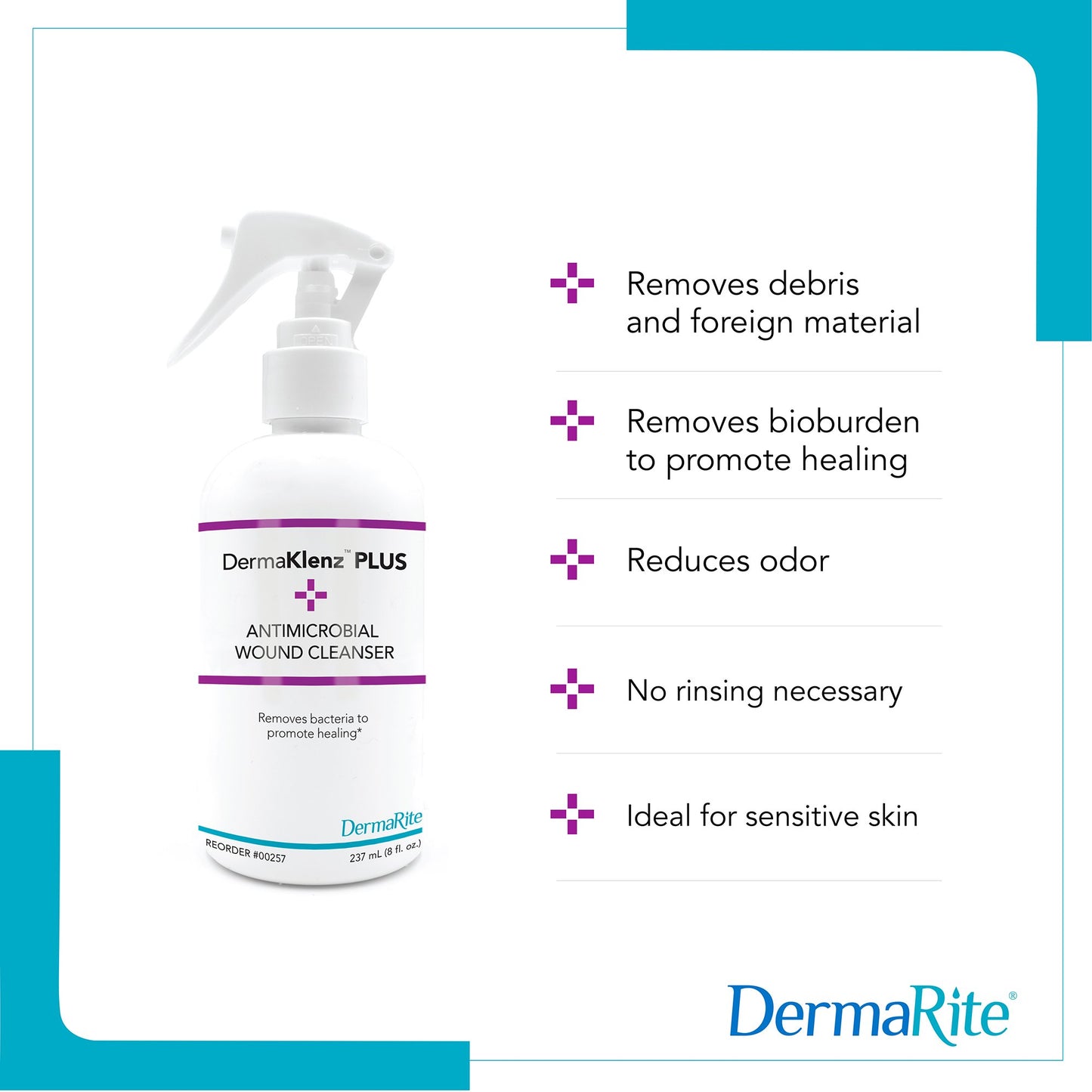 CLEANSER, WND DERMAKLENZ SPR ANTIM 8OZ (6/CS)