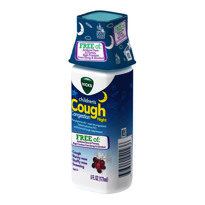VICKS, LIQ CHLD COUGH CONGESTION NIGHT 6OZ