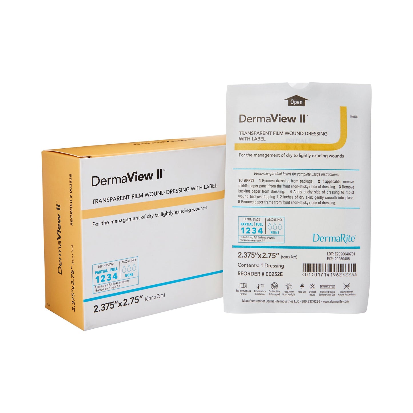 DRESSING, DERMAVIEW II 2.375X2.75" (100/BX)