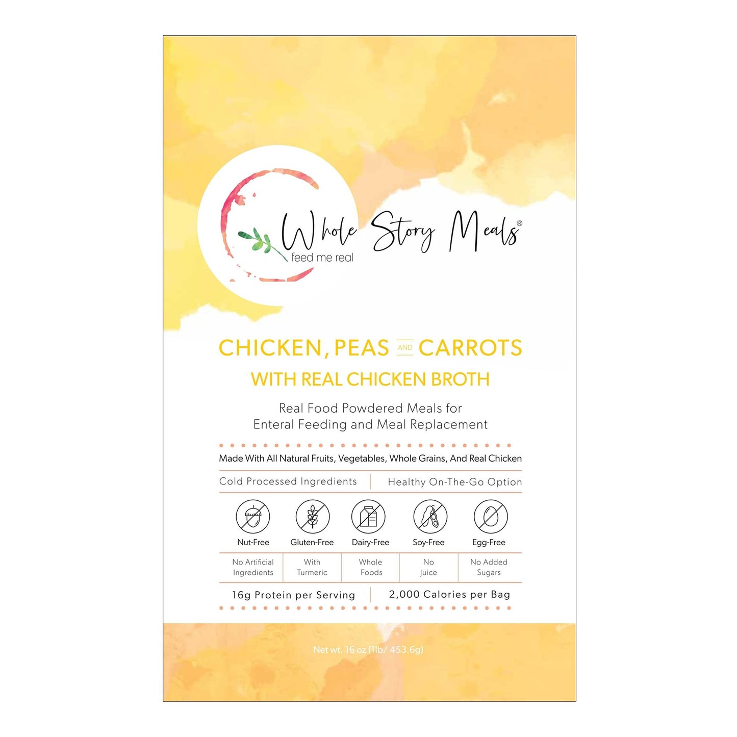 FOOD, POWDERED CHICKEN/PEAS & CARROTS 16OZ (30/CS)