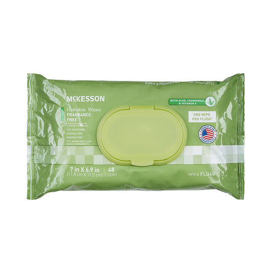 WIPE, WET FLUSHABLE UNSCNTED SFT PK W/LID (48/PK 12PK/CS)