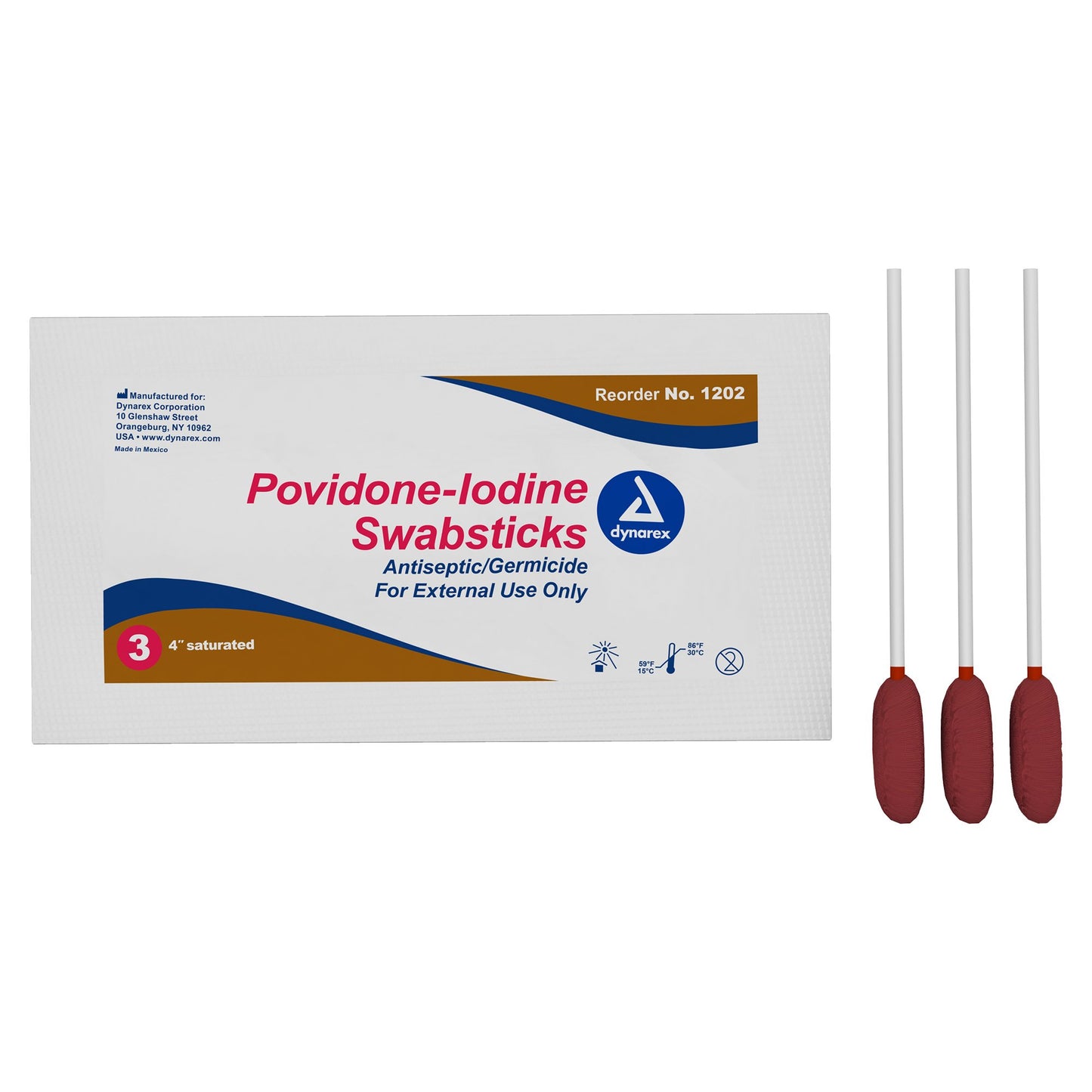 SWABSTICK, PVP (3/PK 25/BX 10BX/CS)