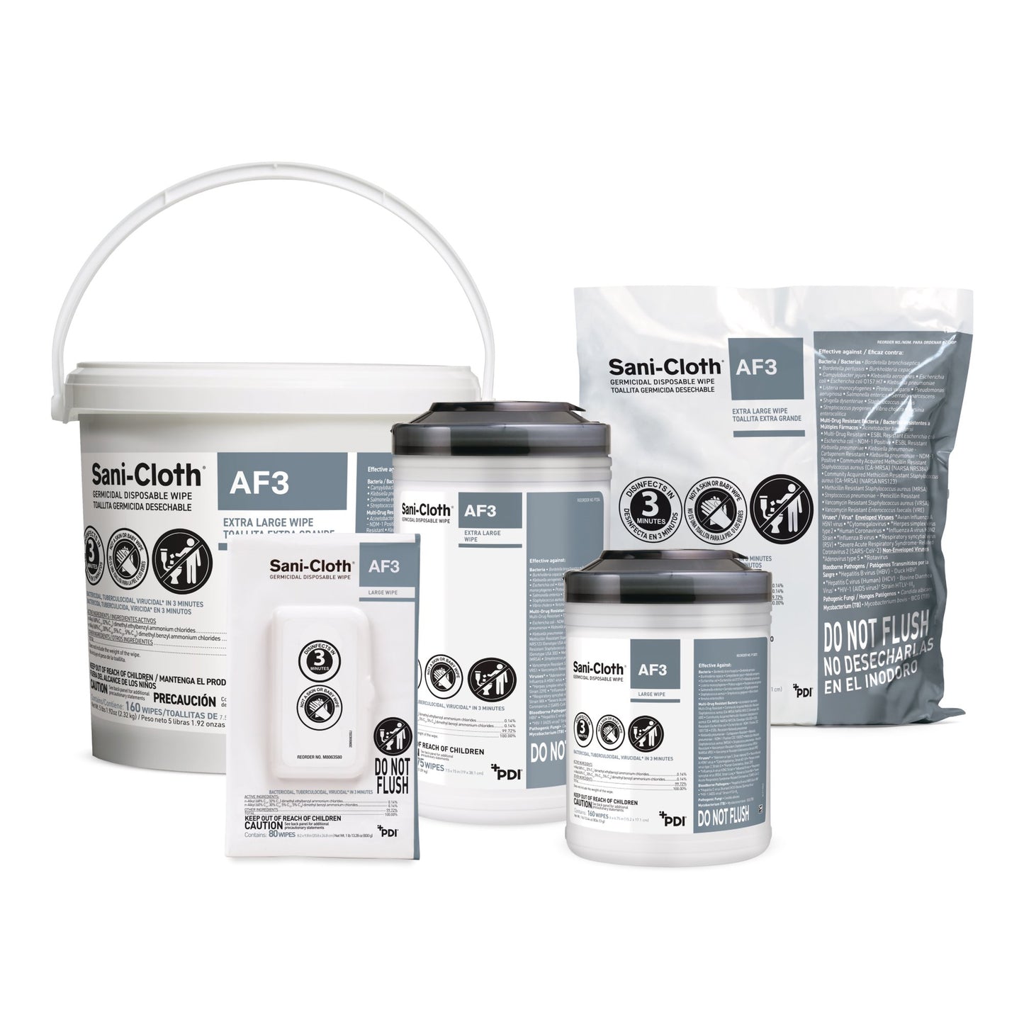 WIPE, AF3 SANI-CLOTH REFILL 7.5X15" (160/PK 2PK/CS)