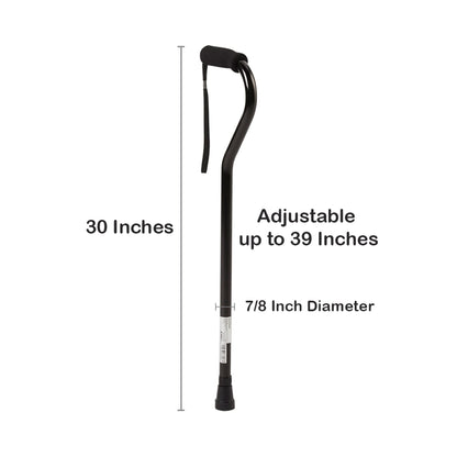 CANE, OFFSET ALUM BLK (6/CS) )