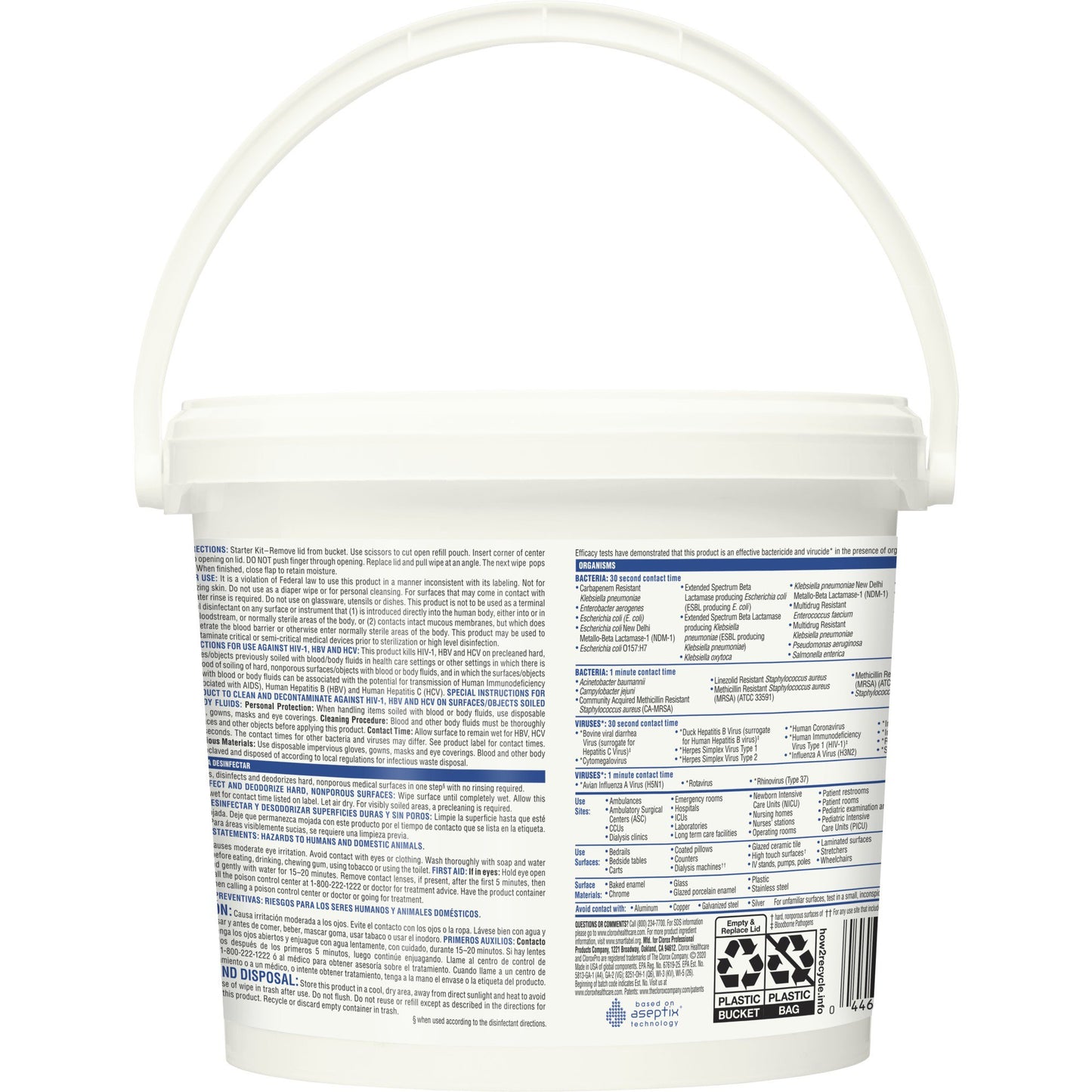WIPE, WET CLOROX HYDROGEN PEROXIDE 12X11" (185/CT 2CT/CS)