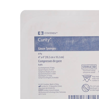 SPONGE, GAUZE 8PLY STR 4"X4" (10/TR)