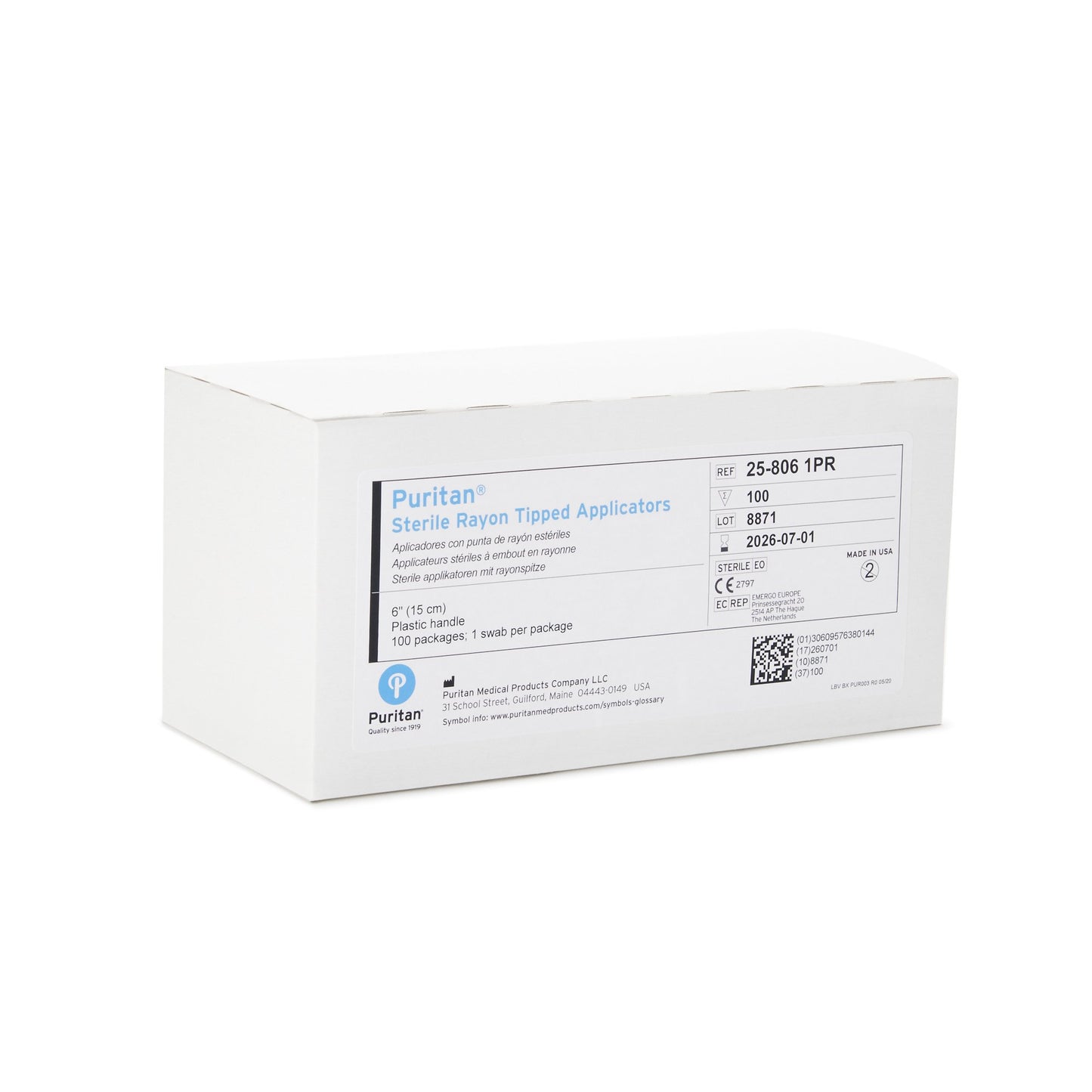 APPLICATOR, RAYON TIP STR 6" (100/BX)