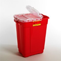 CONTAINER, SHARPS RED 17GL W/HINGED TOP RECYKLEEN (5/CS)