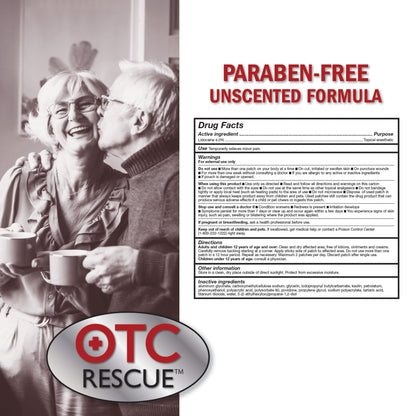 LIDOCAINE, PATCH PAIN RELIEF OTC RESCUE 30COUNT (8/CS)