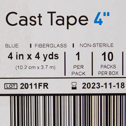 TAPE, CAST BLU LF 4"X4YDS (10RL/BX)